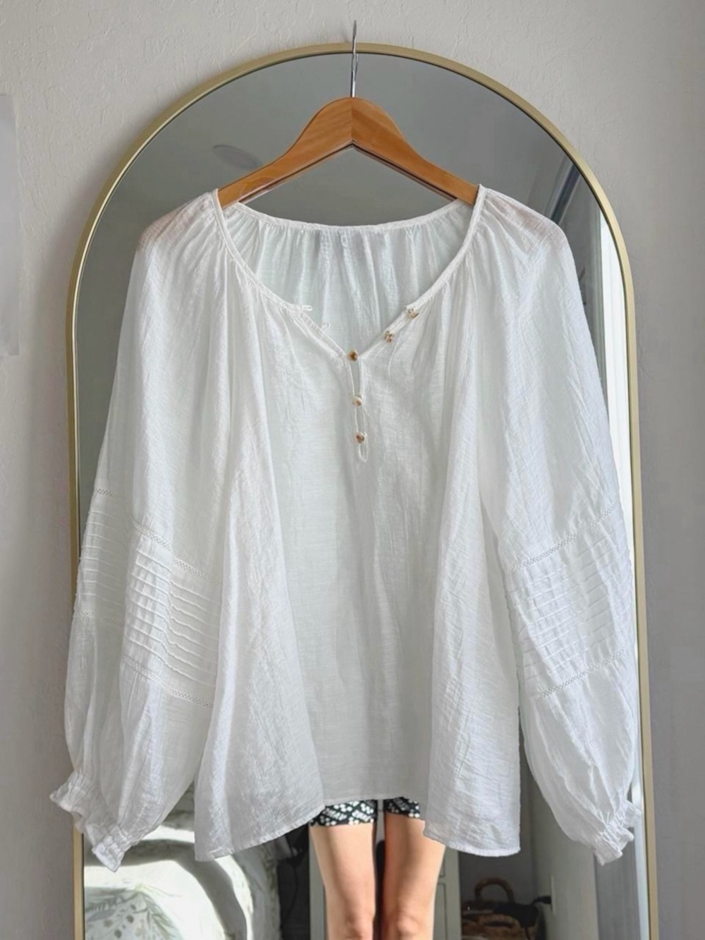 Boho Button-Front Blouse